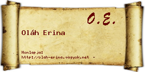 Oláh Erina névjegykártya